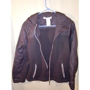 Free Country Women's Medium Black Hooded Lined Full Zip Soft Shell Jacket
